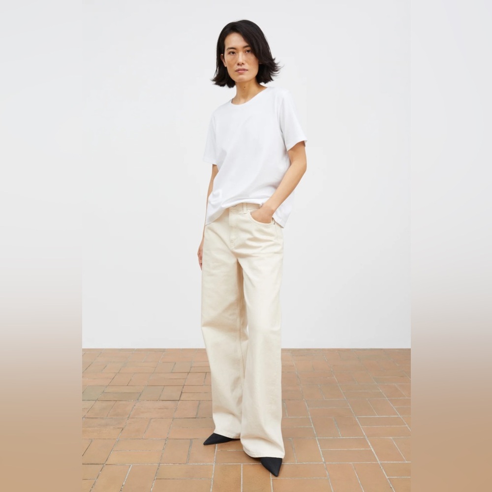 SKALL STUDIO WIDE LEG Willow Jean in Ecru size 27
